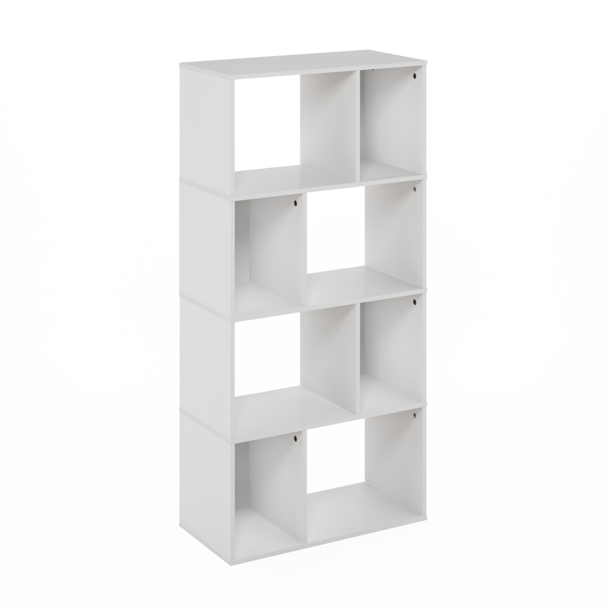 24128WH 48.98 in. Daly 8-Cube Irregular Cubes Bookcase Storage Organizer, White