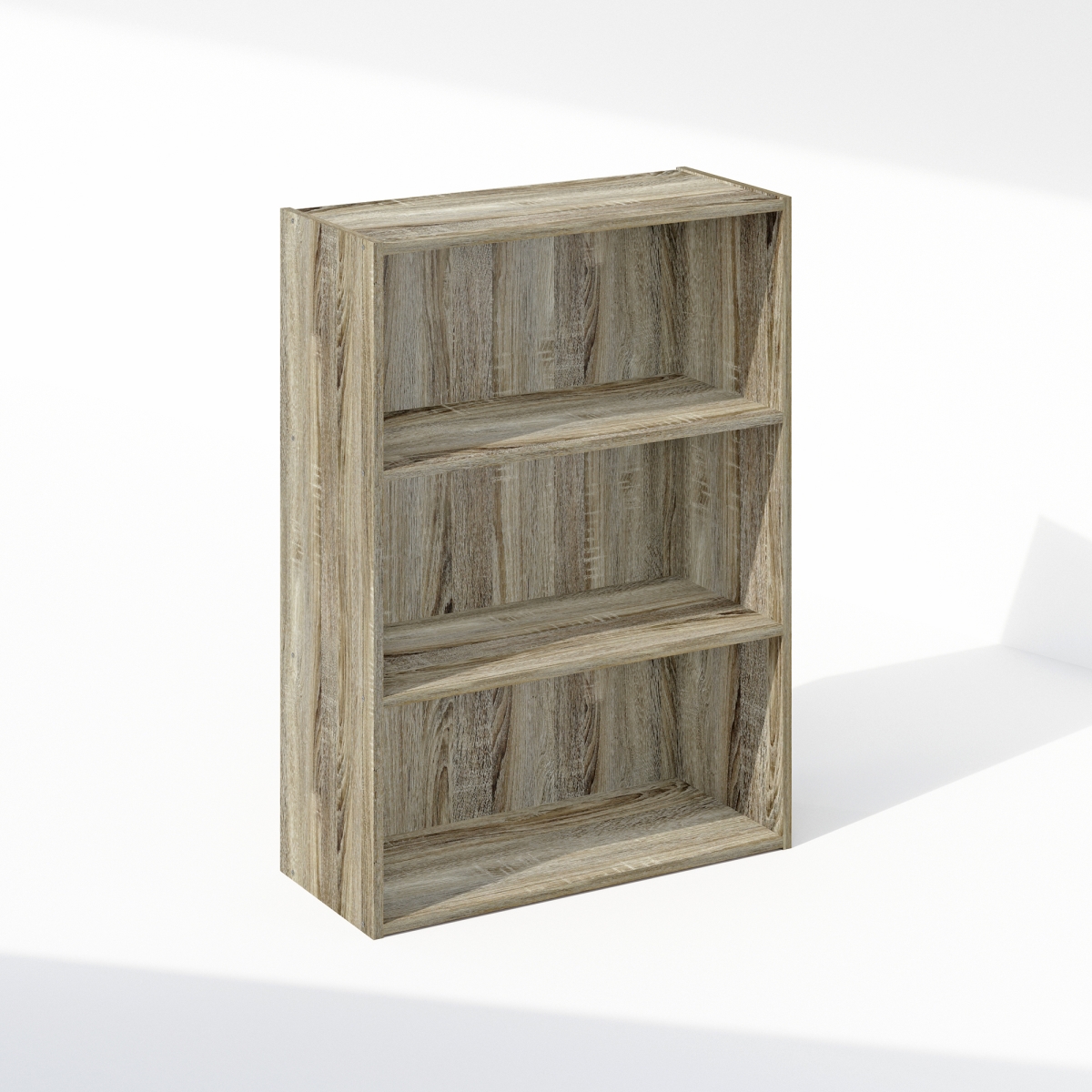 NA11208OK 23.7 in. 3-Tier Simple Open Shelf Bookcases, Sonoma Oak