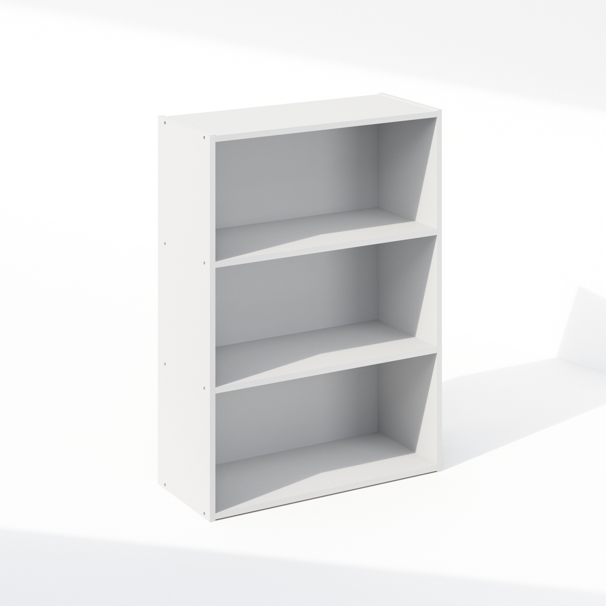 NA11208PWH 23.7 in. 3-Tier Simple Open Shelf Bookcases, Plain White