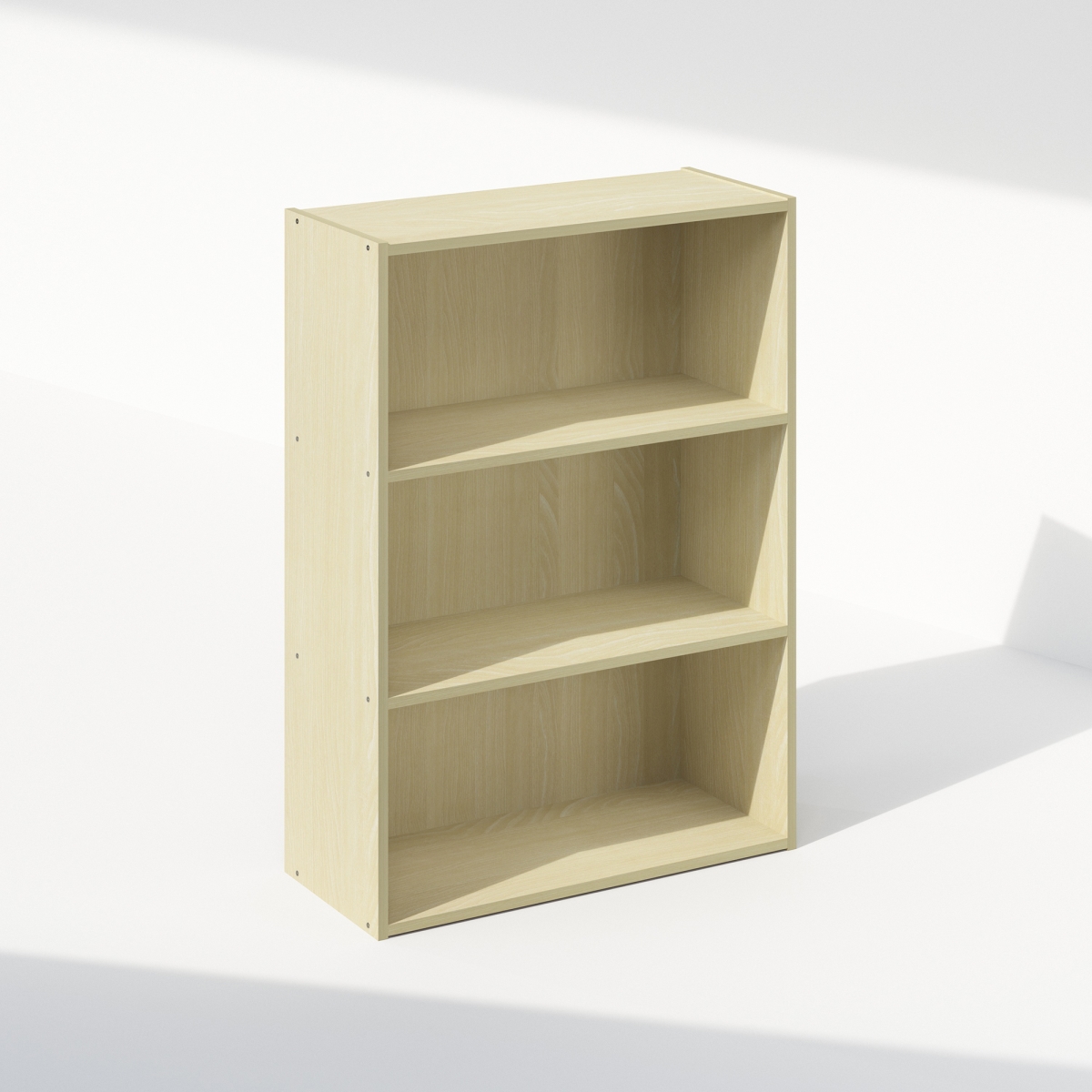 NA11208SBE 23.7 in. 3-Tier Simple Open Shelf Bookcases, Steam Beech