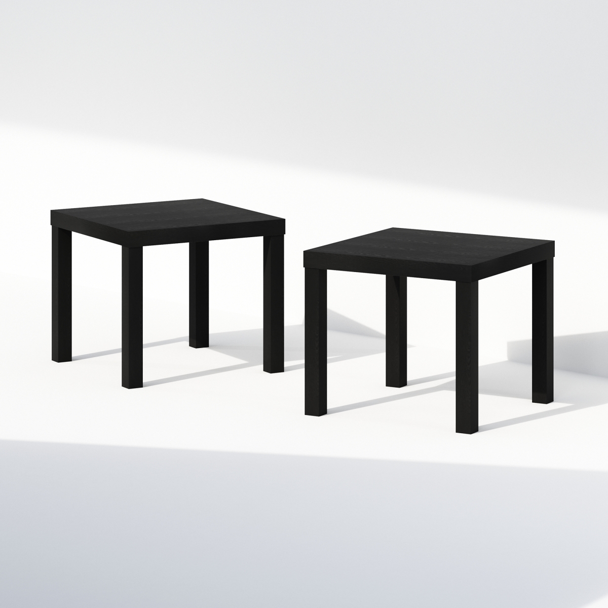 Picture of Furinno NA2LU22002BK 17.5 in. Classic Homey Square Bedside Nightstand Tables&#44; Black - Set of 2