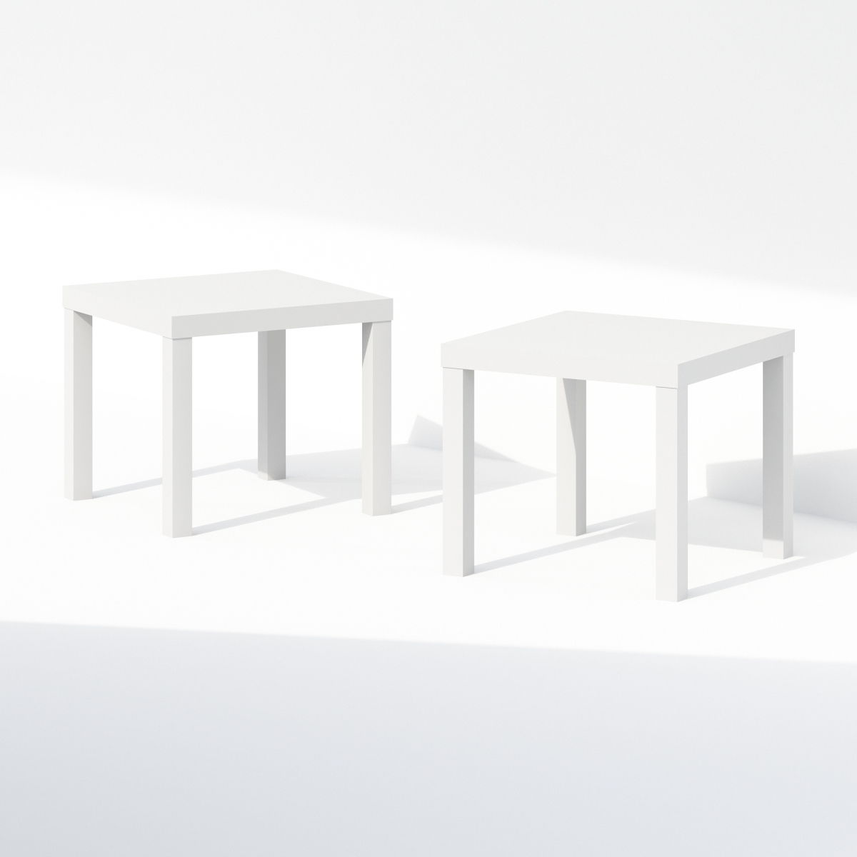 Picture of Furinno NA2LU22002WH 17.5 in. Classic Homey Square Bedside Nightstand Tables&#44; White - Set of 2