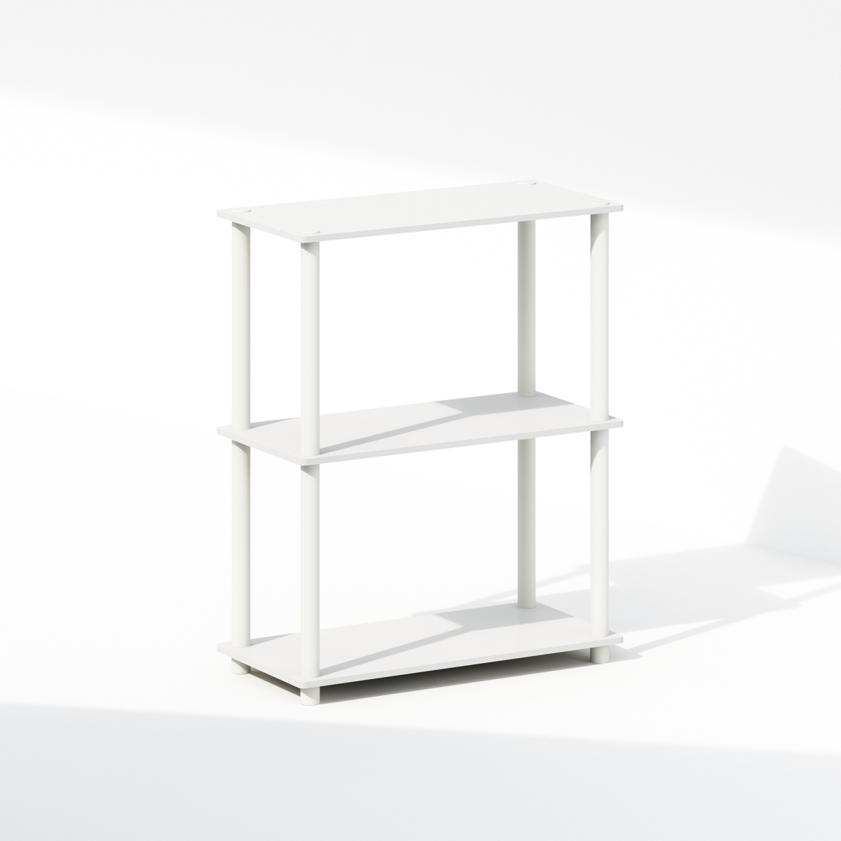 N10024WHWH 23.6 in. Turn-N-Tube 3-Tier Multipurpose Compact Display Rack, White