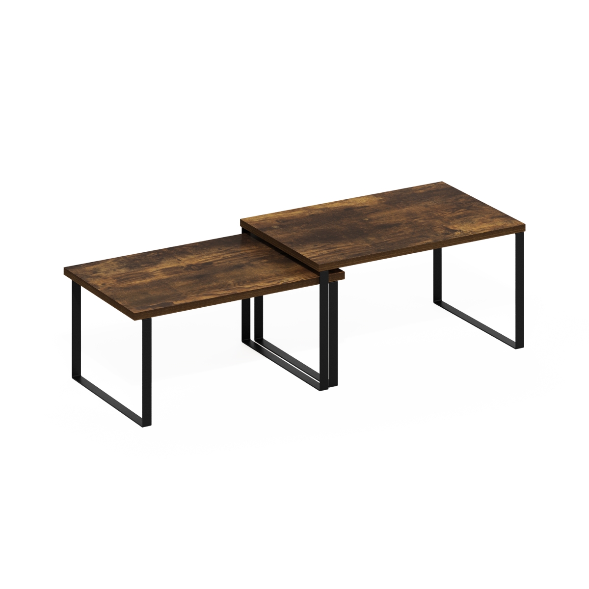 24242APBK Ravel Multipurpose Expandable Stackable Kitchen Counter Shelves, Amber Pine & Black - Set of 2
