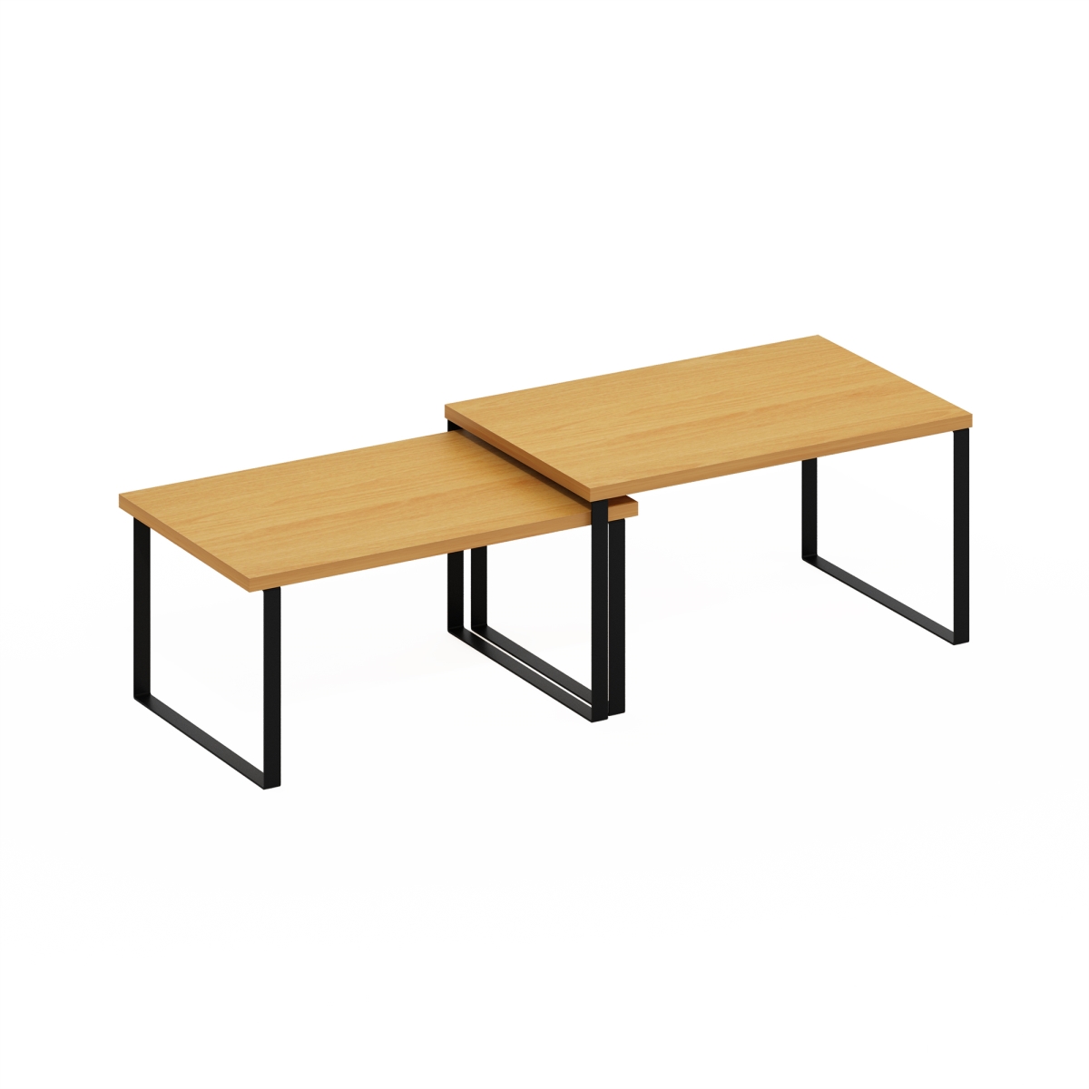 24242BEBK Ravel Multipurpose Expandable Stackable Kitchen Counter Shelves, Beech & Black - Set of 2