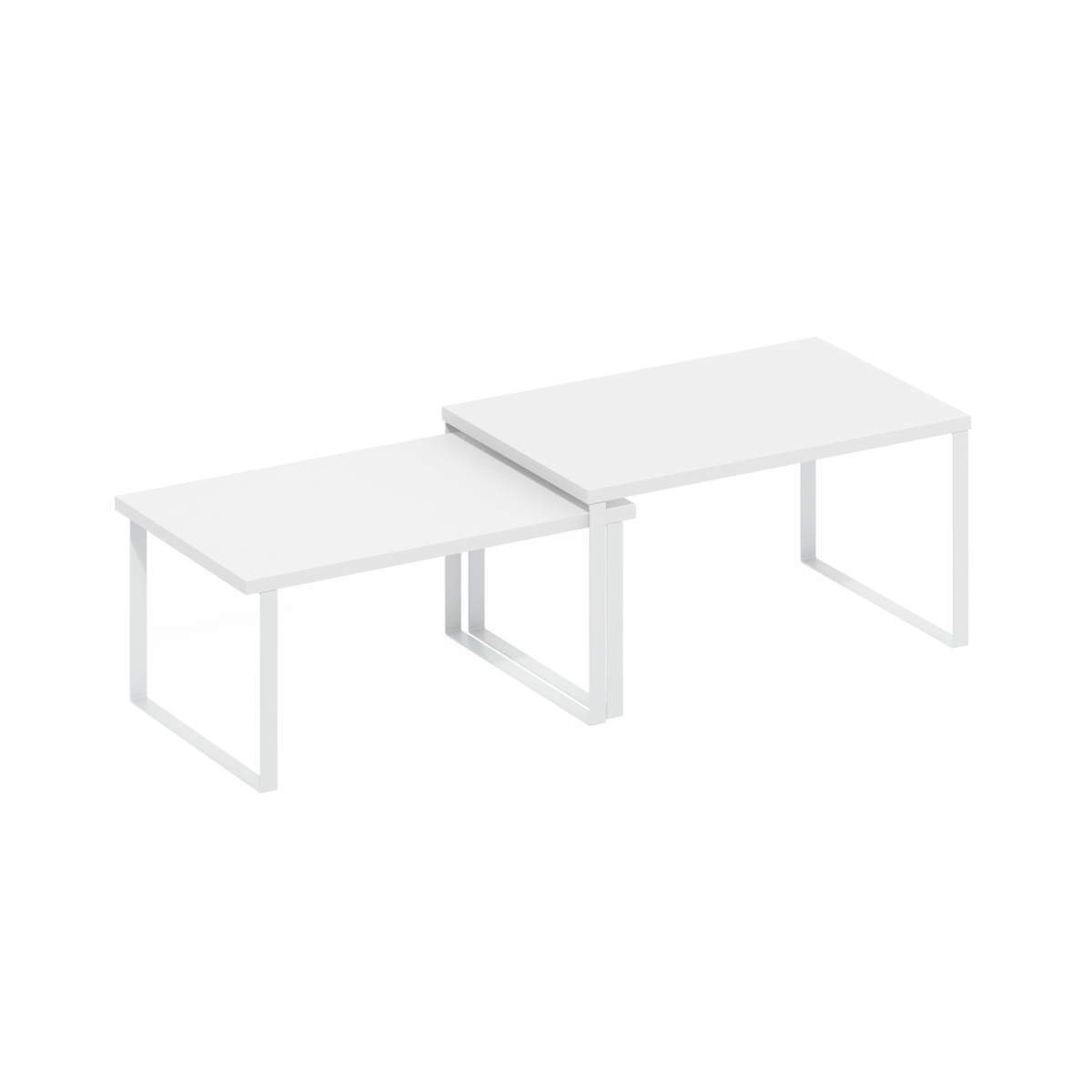 24242WHWH Ravel Multipurpose Expandable Stackable Kitchen Counter Shelves, White - Set of 2