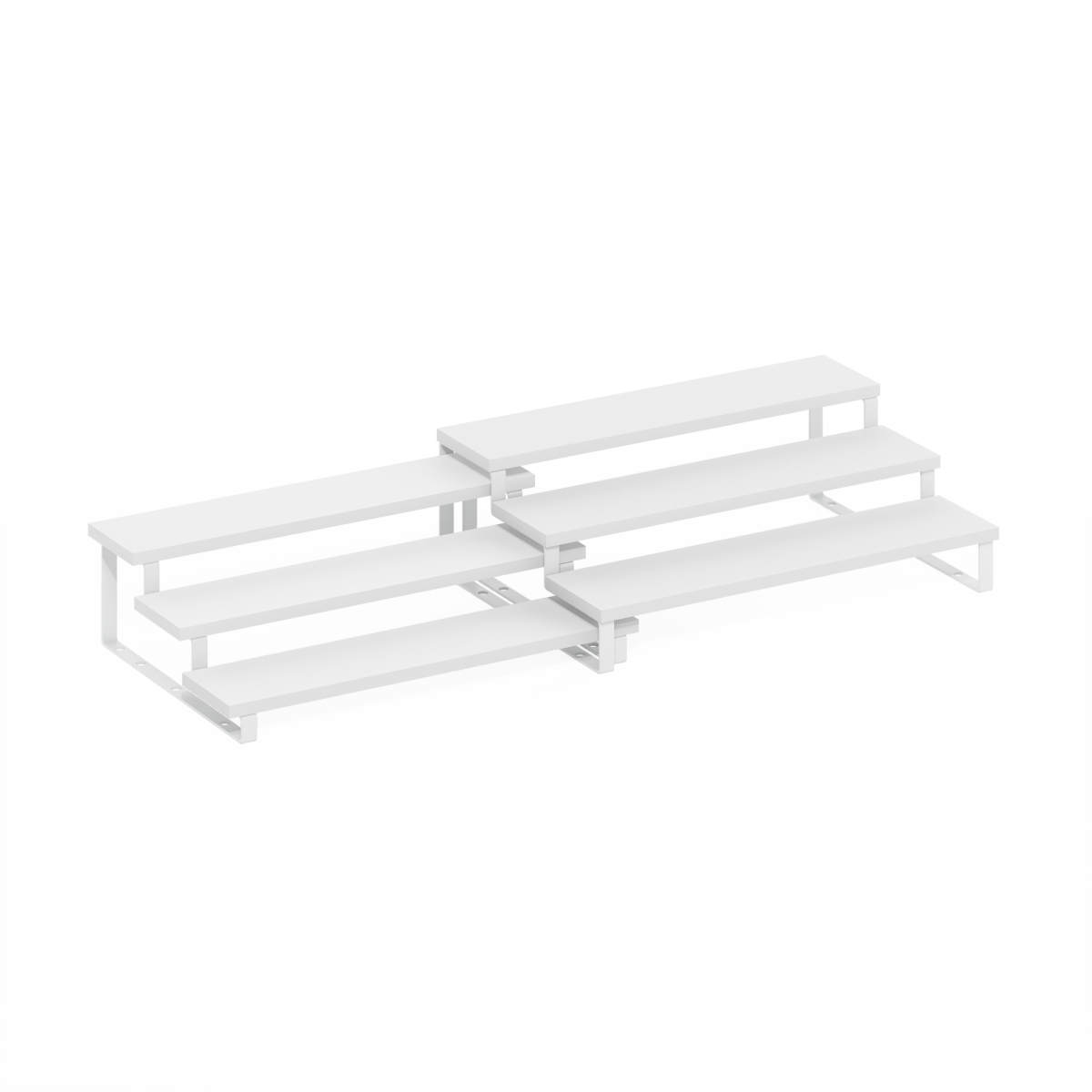 24243WHWH 3-Tier Ravel Multipurpose Expandable Nestable Kitchen Counter Spice Rack Organizer, White - Set of 2
