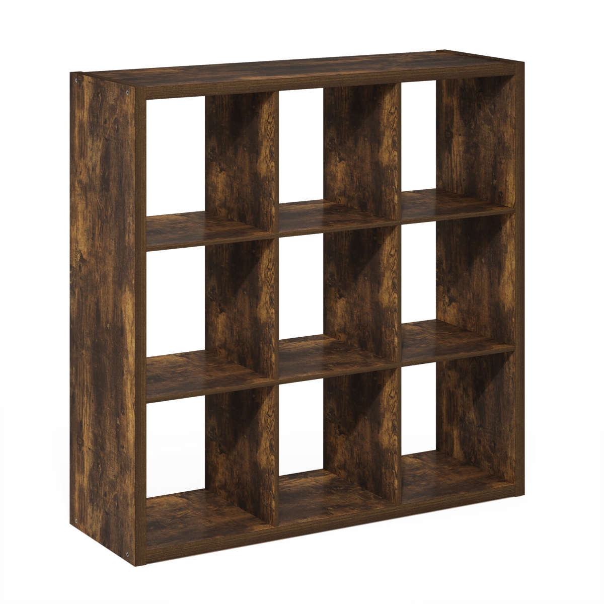 LU22007AP Cubicle Open Back Decorative Cube Storage Organizer, Amber Pine - 9-Cube