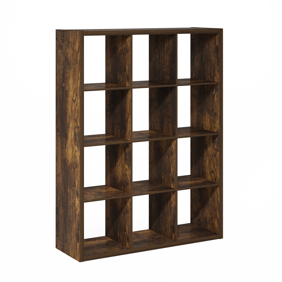 LU23004AP Cubicle Open Back Decorative Cube Storage Organizer, Amber Pine - 12-Cube