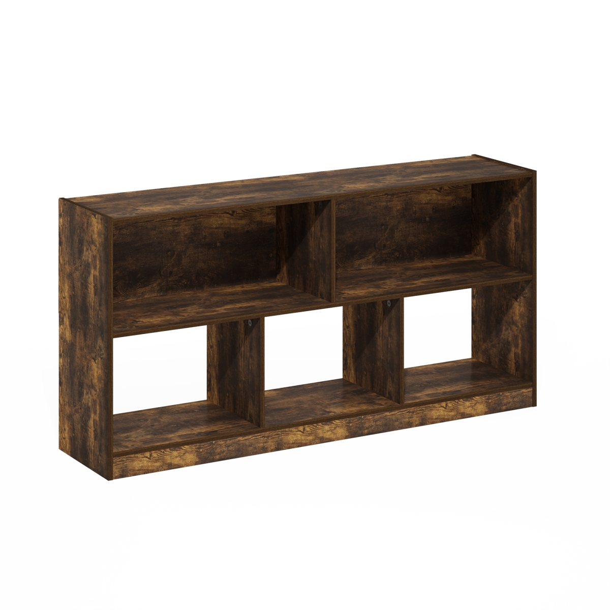 24346AP Daly 5-Cube Horizontal 2 Tier Bookcase, Amber Pine - 47 in.