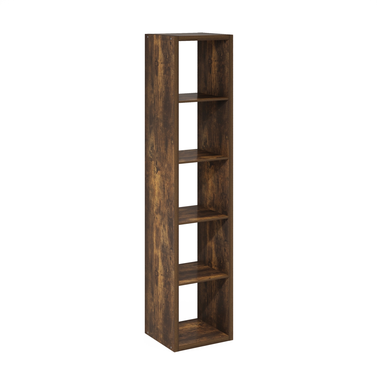 LU23003AP Cubicle Open Back Decorative Verticle Cube Storage Organizer, Amber Pine - 5-Cube