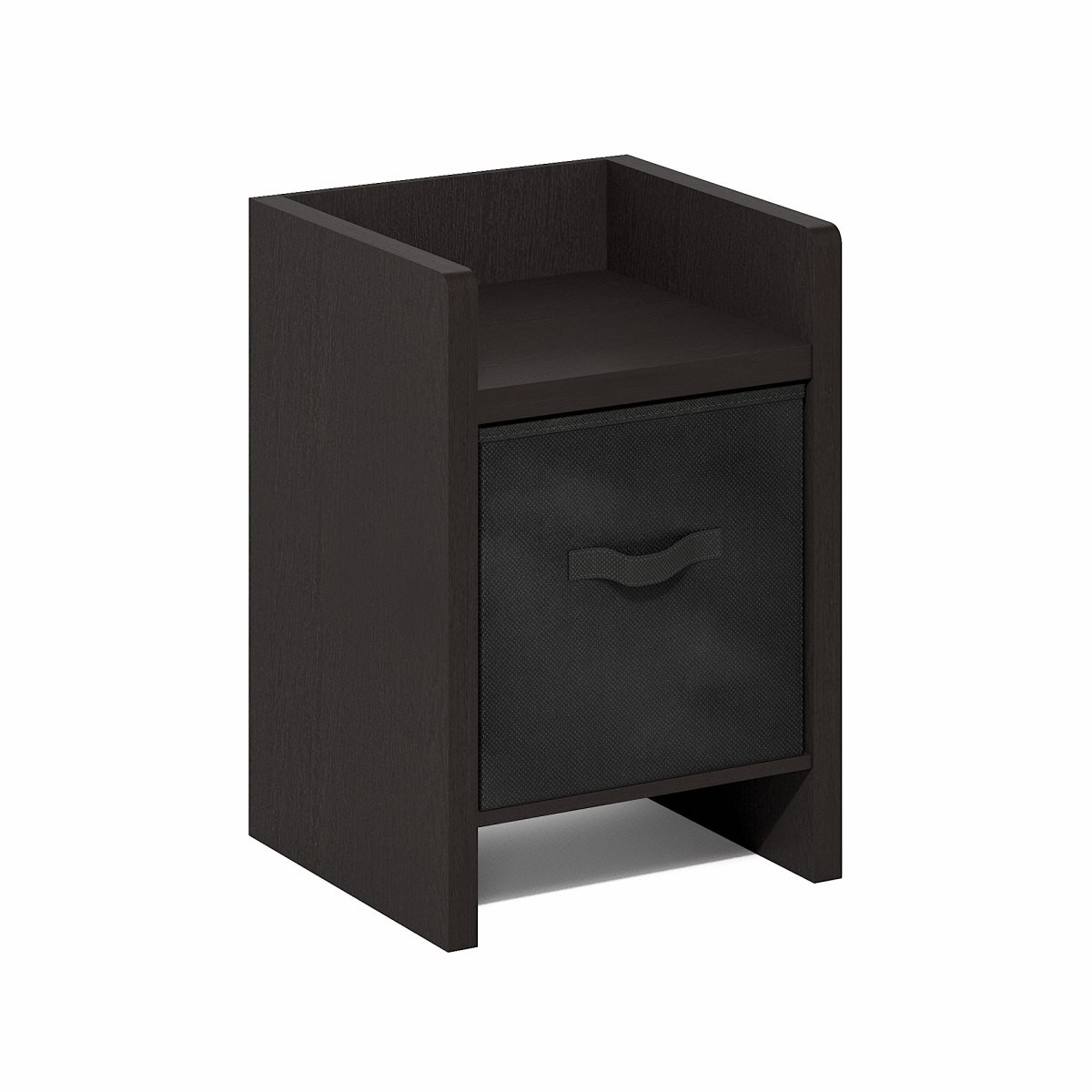 24233DOKBK Viola End Side Table with Storage Bins, Dark Oak & Black