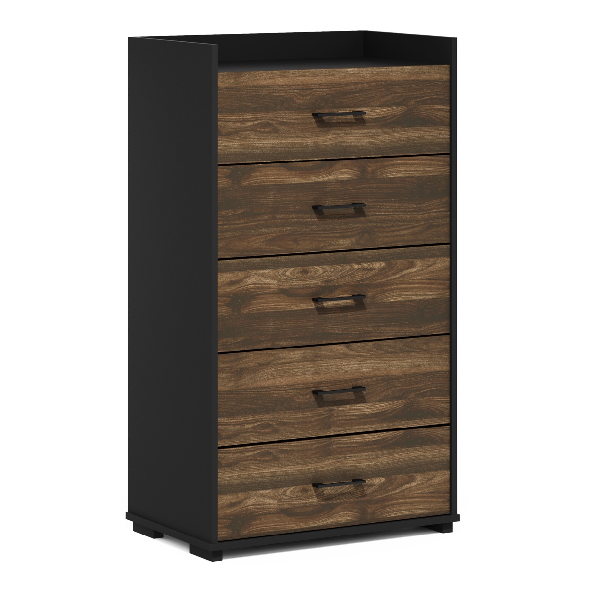 NAEB22002CWNBK Modern 5-Drawer Kitchen & Dining Sideboard Buffet Storage, Columbia Walnut & Black