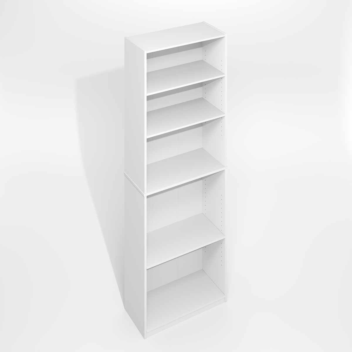 RL14110R1PWH Jaya Simply Home Adjustable Shelf Bookcase, 5-Tier - Plain White