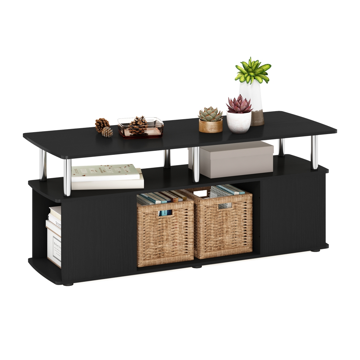 RLN15115DAMSS Jaya Coffee Table with Storage Shelf, Center Table with Bottom Shelf for Living Room - Dark Americano