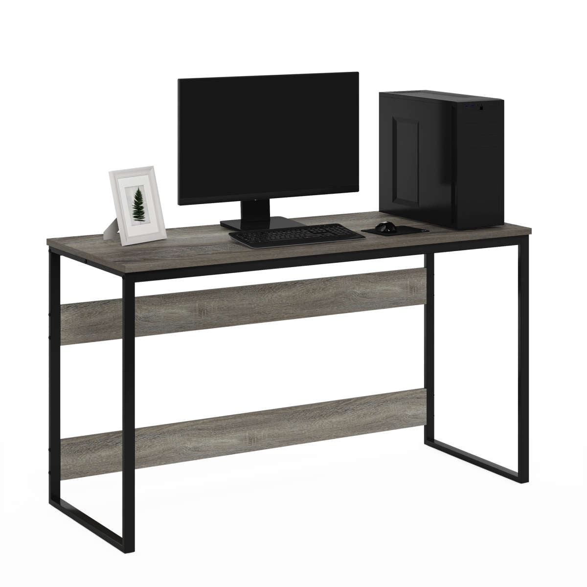 RLFM21021GOK 52 in. Moretti Computer, Gaming Desk & Office Desk - Gray Oak