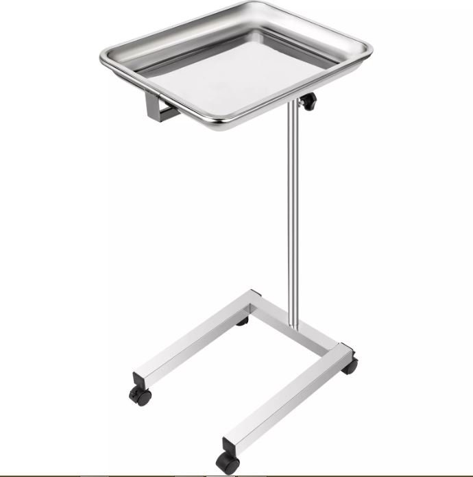 Picture of VEVOR VG56330 Lab Mobile Mayo Stand Trolley Medical Salon Tattoo Equipment w/ Removable Tray