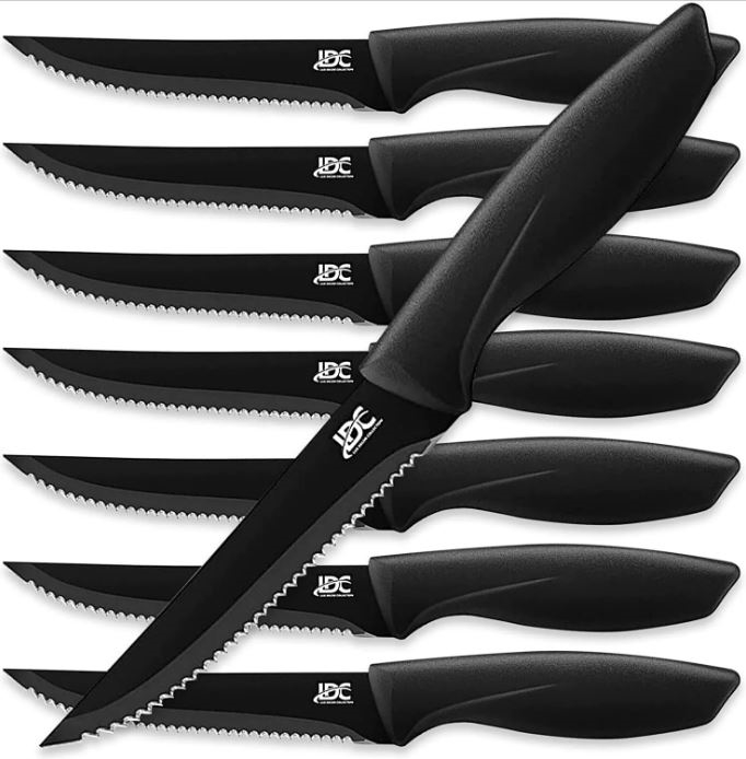 Picture of LDC LUX DECOR COLLECTION LL69002 8 Piece Stainless Knife Set Professional Serrated Steak Knives Kitchen Tools USA