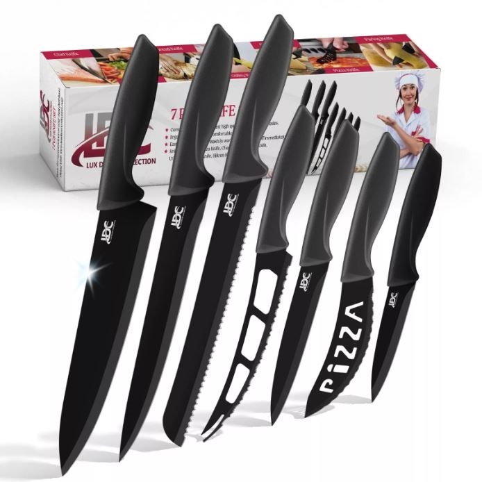 Picture of Lux Decor Collection GK78335 7 Piece Kitchen Knife Set Stainless Steel Ultra Sharp Steak Cooking Chef Knives
