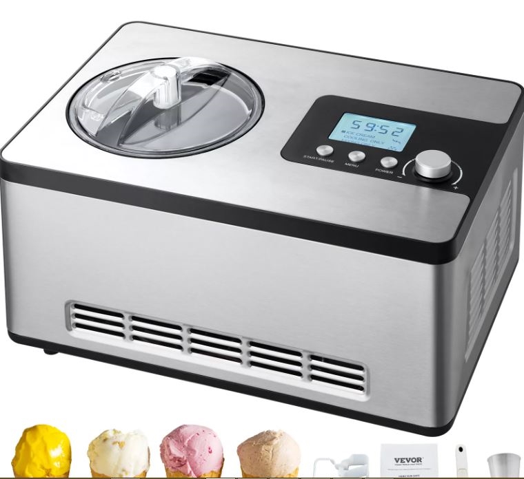 Picture of VEVOR HJ78461 2Qt Automatic Ice Cream Maker Yogurt Gelato Machine LCD Display & Timer 3 Modes