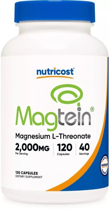 Picture of Nutricost nu67118 Nutricost Magnesium L-Threonate As Magtein 2000mg&#44; 120 Capsules&#44; 40 Servings