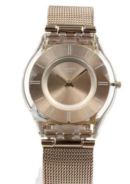 Picture of Swatch SW30455   Swatch Skin Women Hello Darking Rose Gold Mesh Watch 35mm SFP115M $145