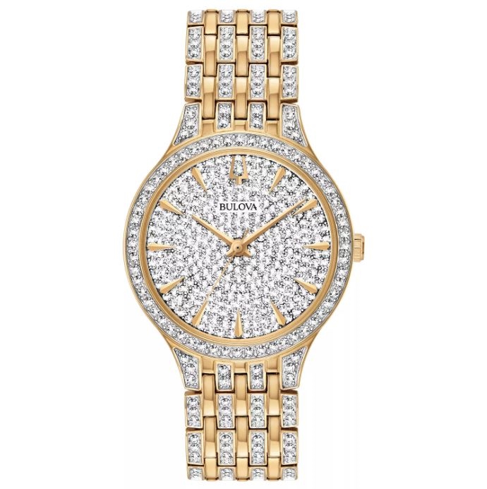 Picture of Bulova BU90001 Bulova Phantom Women&apos;s Quartz Crystal Accent Silver Gold Watch 32mm 98L263