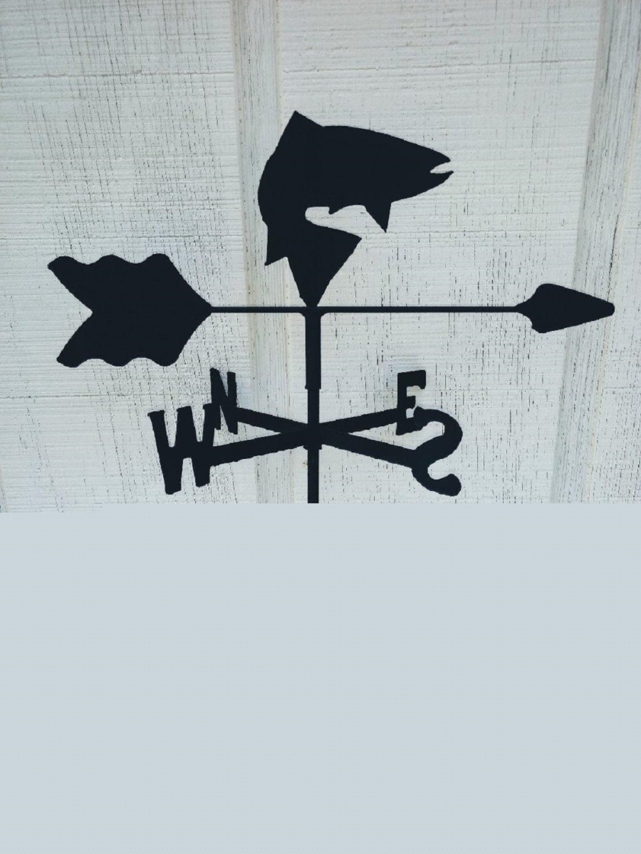 Fish Bass Roof Mount Weathervane