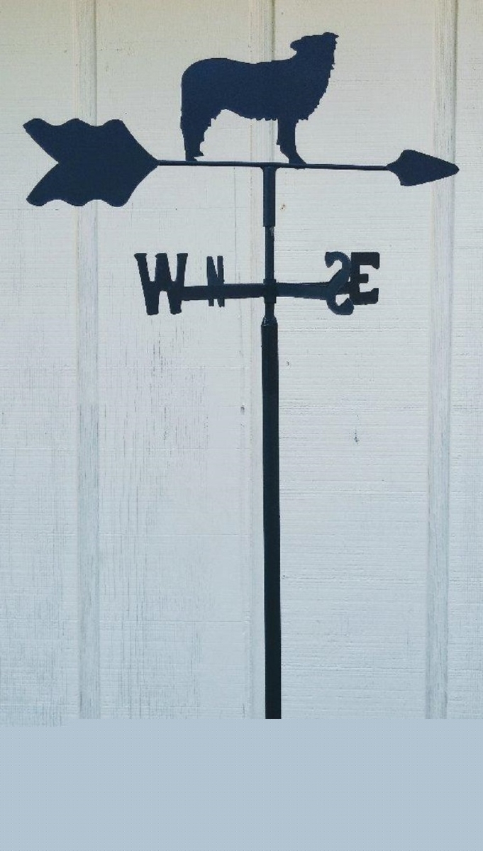 bordercolliein Border Collie Garden Mount Weathervane