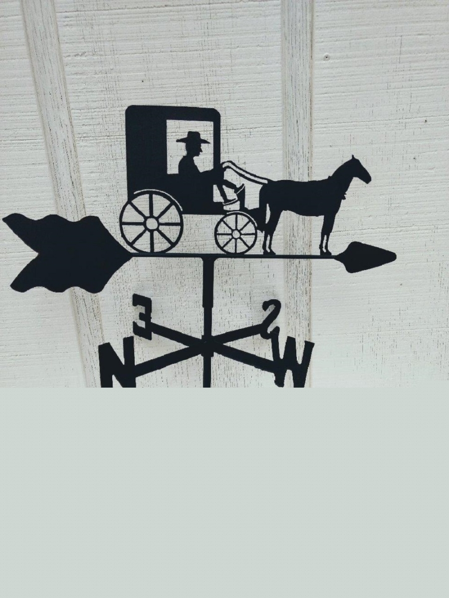 Amish Horse & Buggy Roof Mount Weathervane