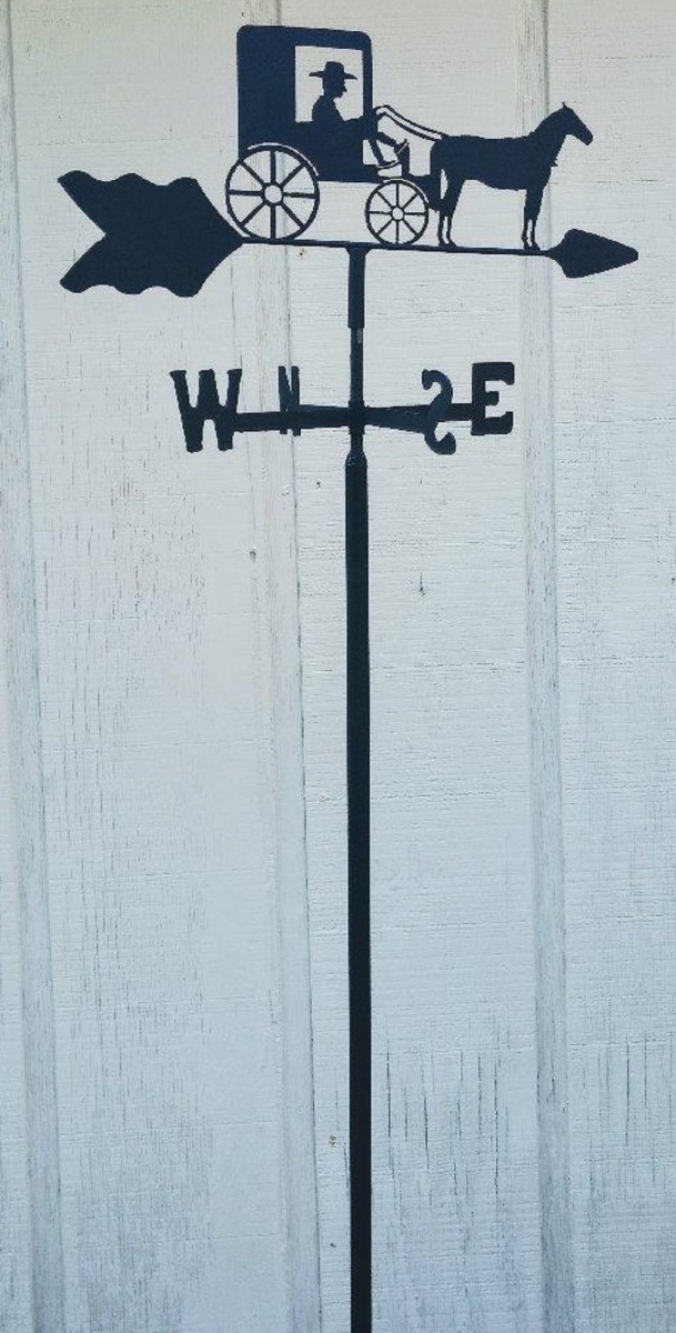 Amish Horse & Buggy Garden Mount Weathervane