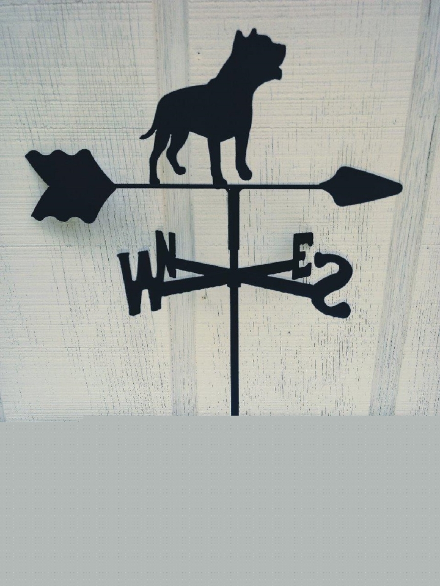 The Lazy Scroll pitroof Pitbull Roof Mount Weathervane