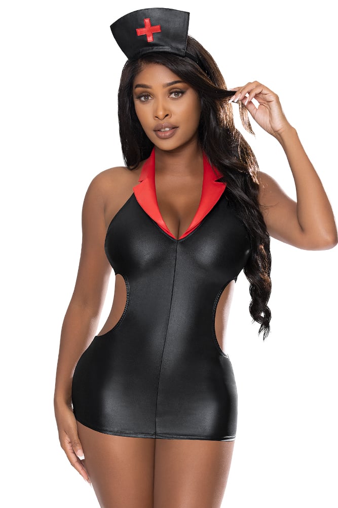 C151BLKMED Dress Up Night Nurse Costumes44 Black  Small  Medium