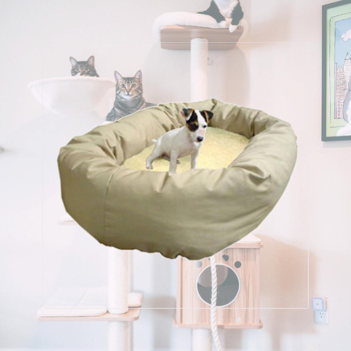 Picture of Majestic Pet 788995612254 24 in. Small Bagel Bed- Khaki and Sherpa