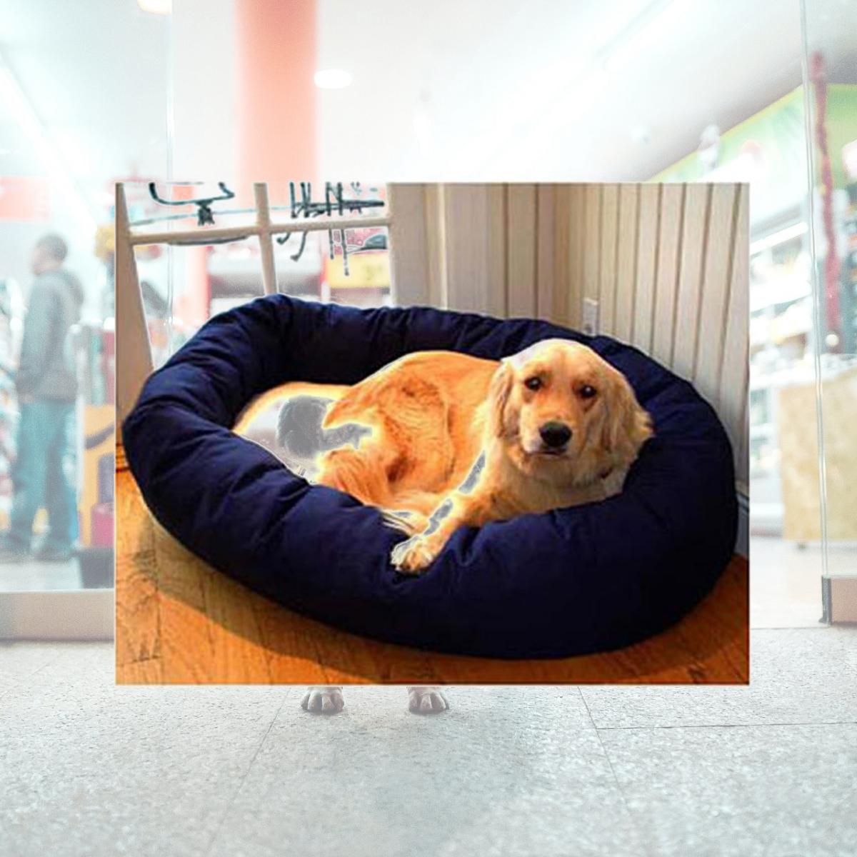 Picture of Majestic Pet 788995612322 32 in. Medium Bagel Bed- Blue and Sherpa