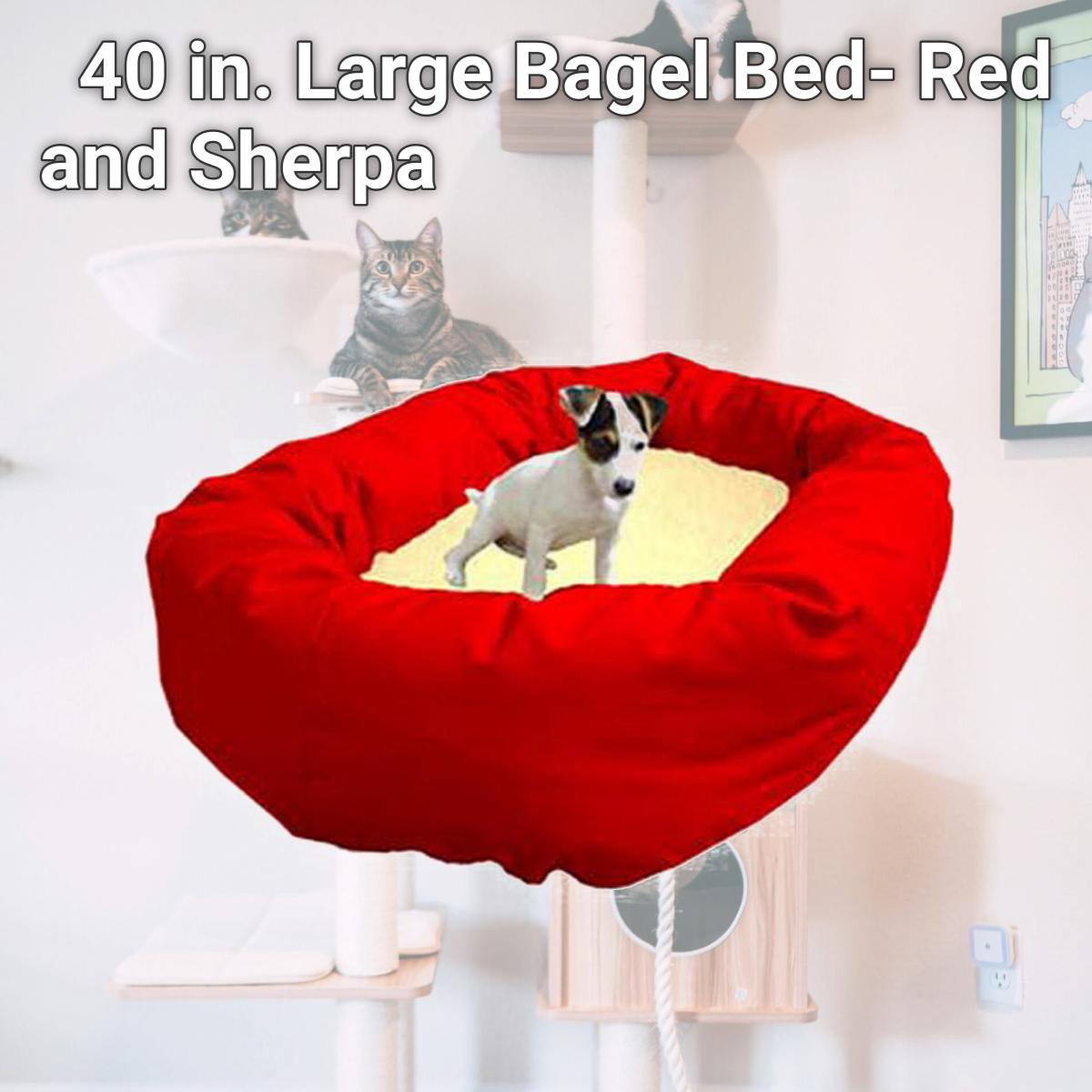 Picture of Majestic Pet 788995612414 40 in. Large Bagel Bed- Red and Sherpa