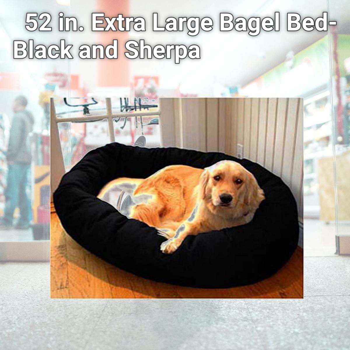 Picture of Majestic Pet 788995612506 52 in. Extra Large Bagel Bed- Black and Sherpa