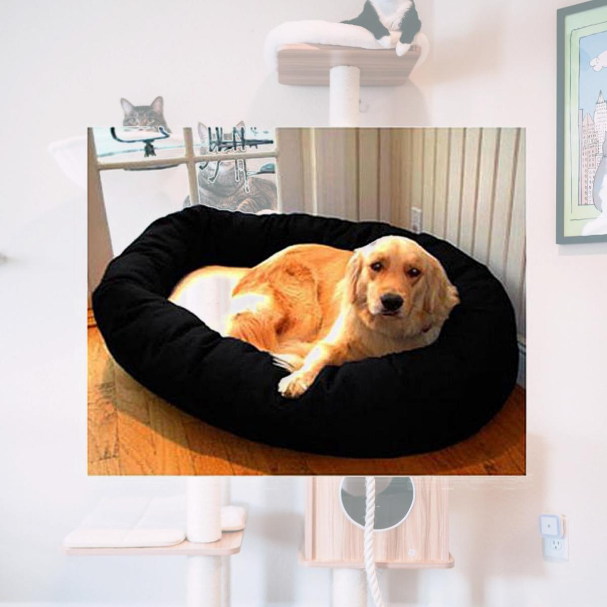 Picture of Majestic Pet 788995612506 52 in. Extra Large Bagel Bed- Black and Sherpa