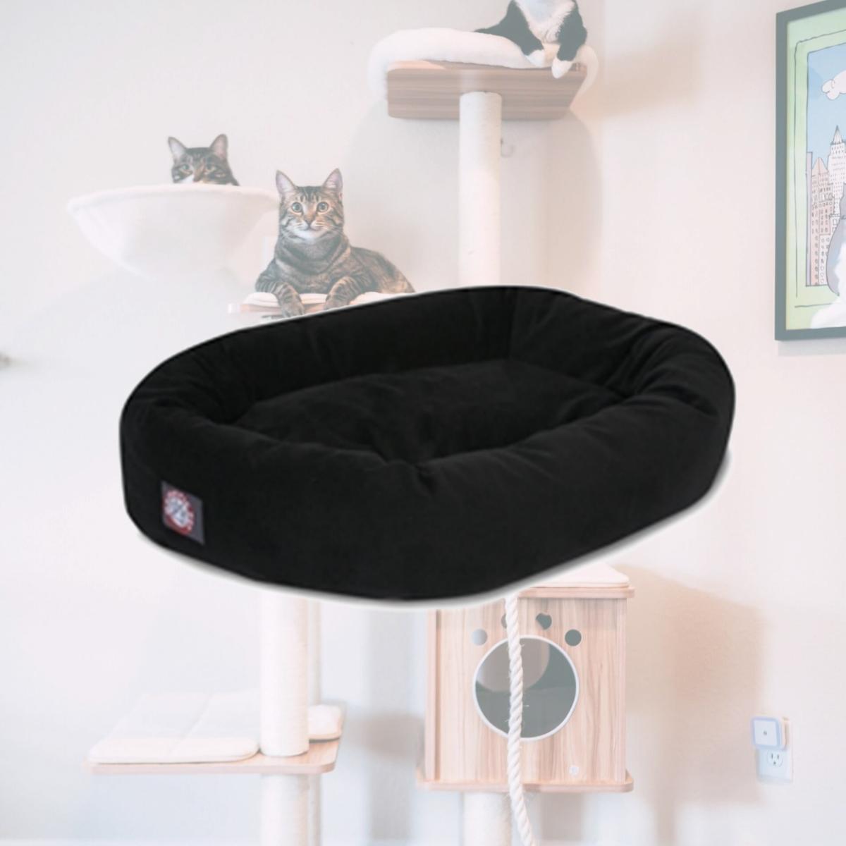 Picture of Majestic Pet 78899567307 32 in. Black Suede Bagel Dog Bed