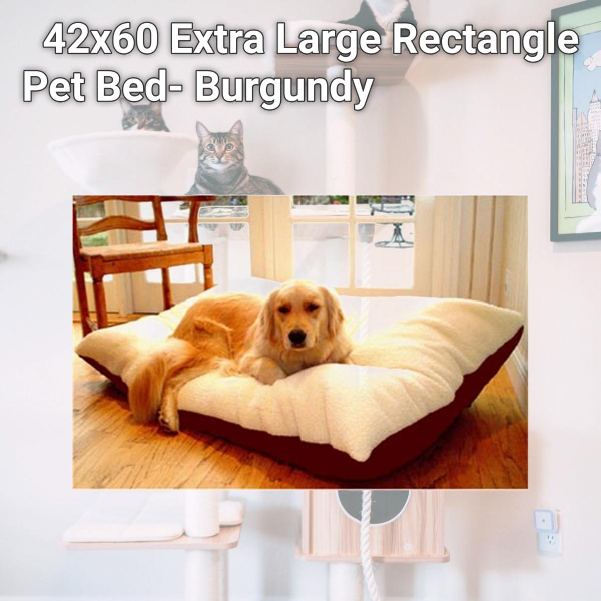 Picture of Majestic Pet 788995651642 42x60 Extra Large Rectangle Pet Bed- Burgundy