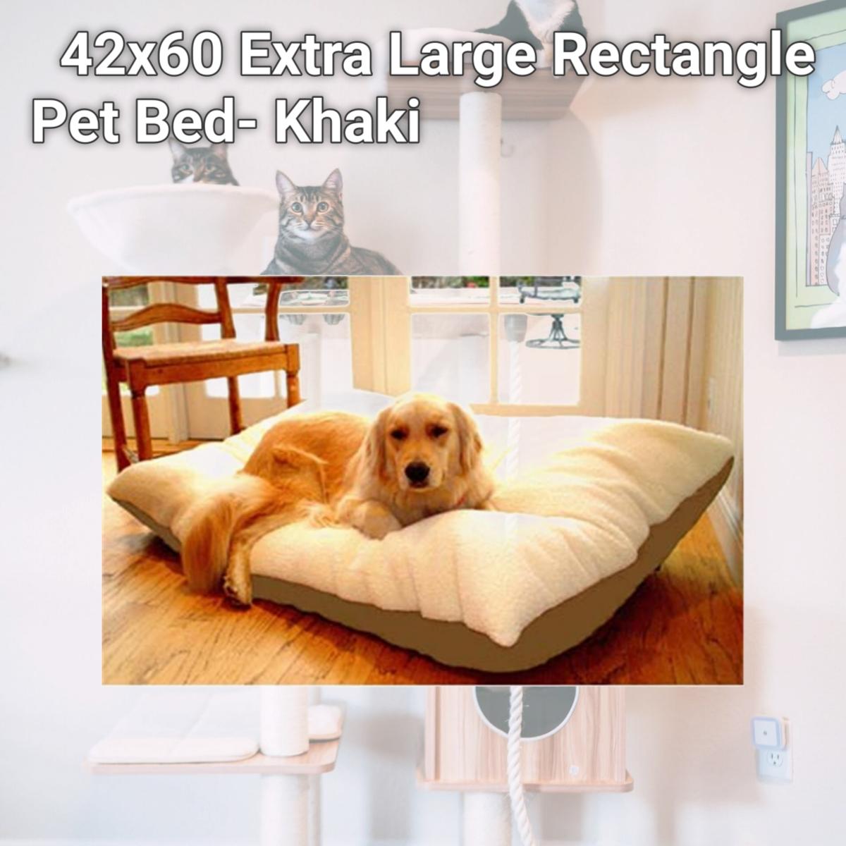 Picture of Majestic Pet 788995651659 42x60 Extra Large Rectangle Pet Bed- Khaki
