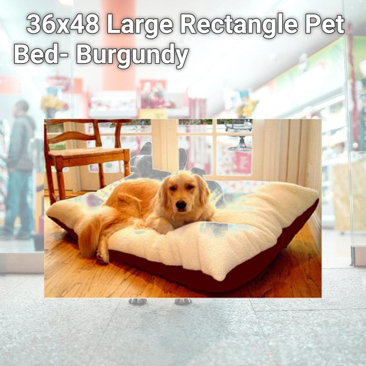 Picture of Majestic Pet 788995652441 36x48 Large Rectangle Pet Bed- Burgundy
