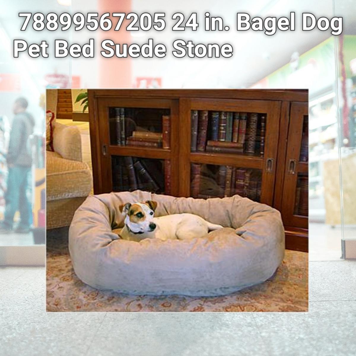Picture of Majestic Pet 78899567205 24 in. Bagel Dog Pet Bed Suede Stone