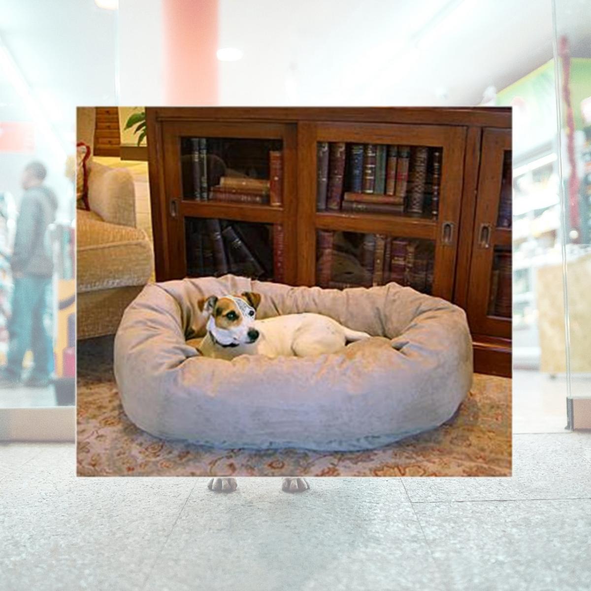 Picture of Majestic Pet 78899567205 24 in. Bagel Dog Pet Bed Suede Stone