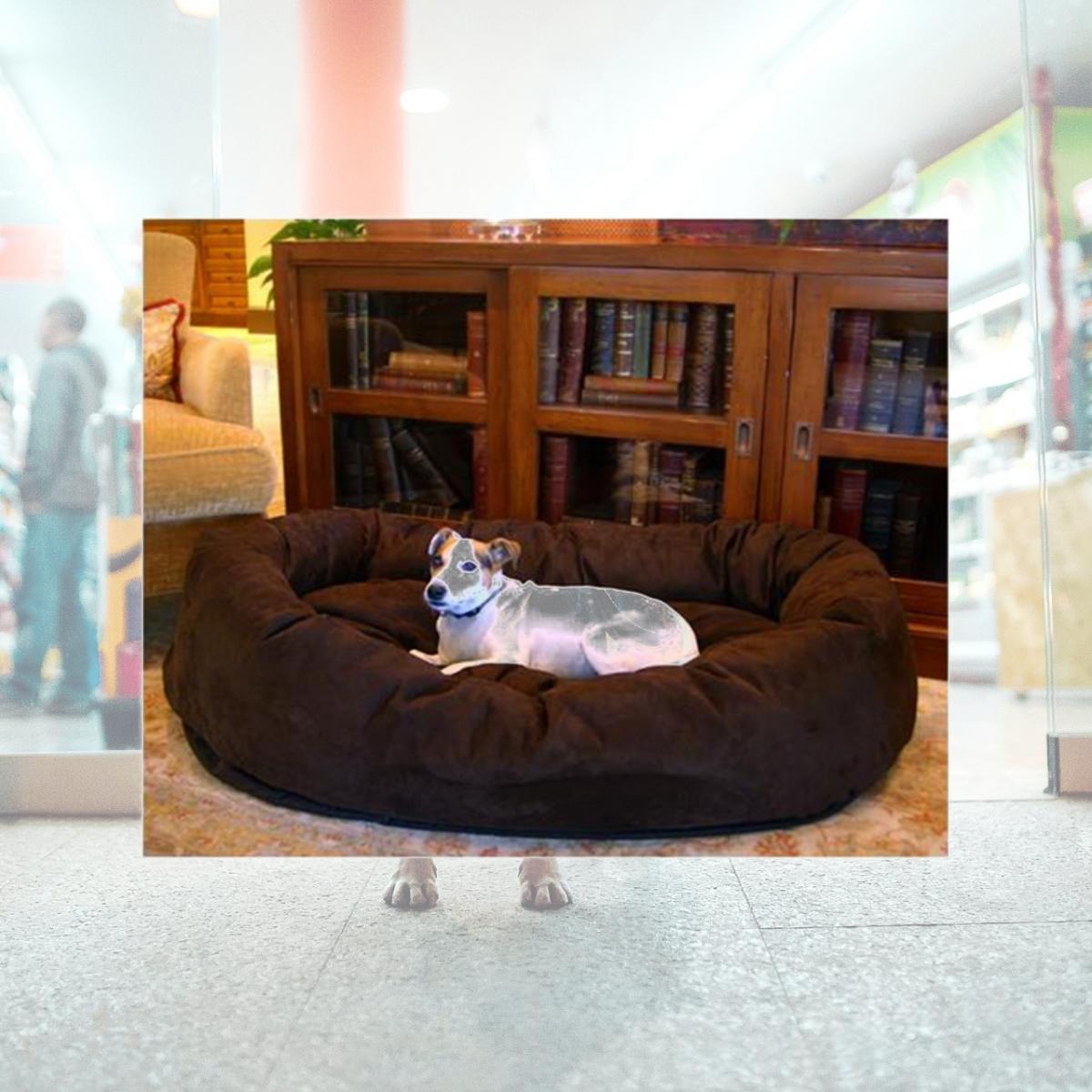 Picture of Majestic Pet 78899567301 32 in. Bagel Dog Pet Bed Suede Chocolate