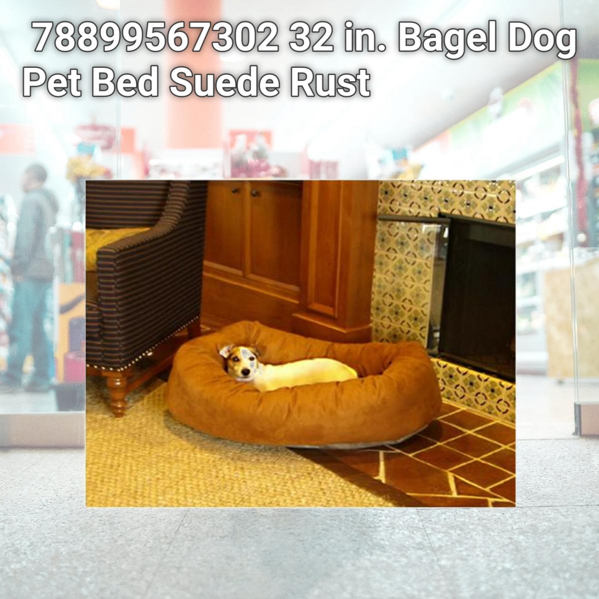 Picture of Majestic Pet 78899567302 32 in. Bagel Dog Pet Bed Suede Rust