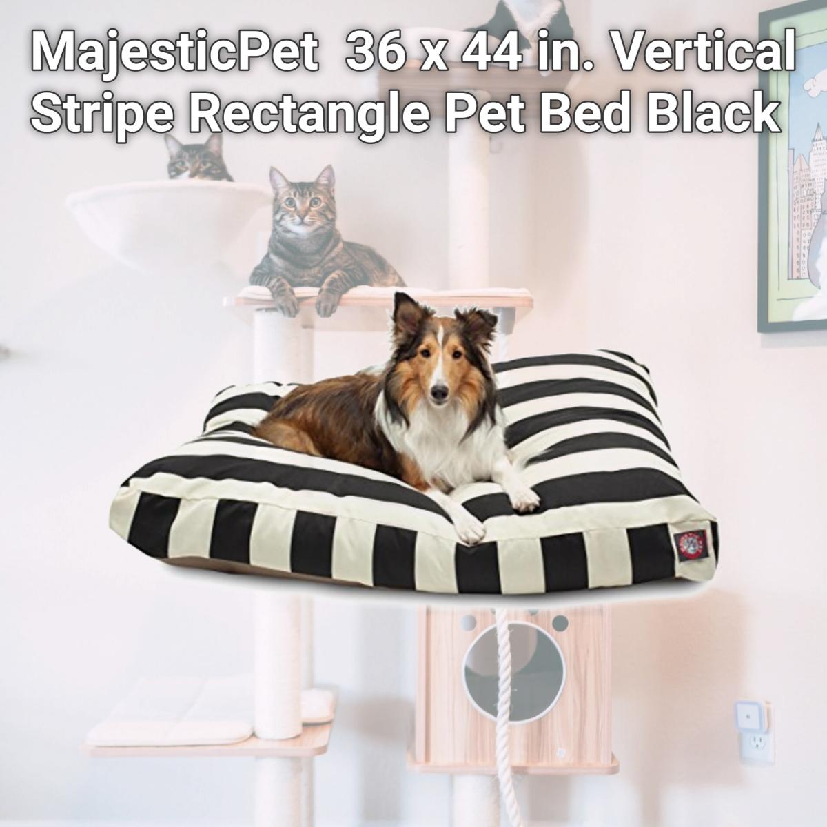 Picture of MajesticPet 788995502197 36 x 44 in. Vertical Stripe Rectangle Pet Bed, Black