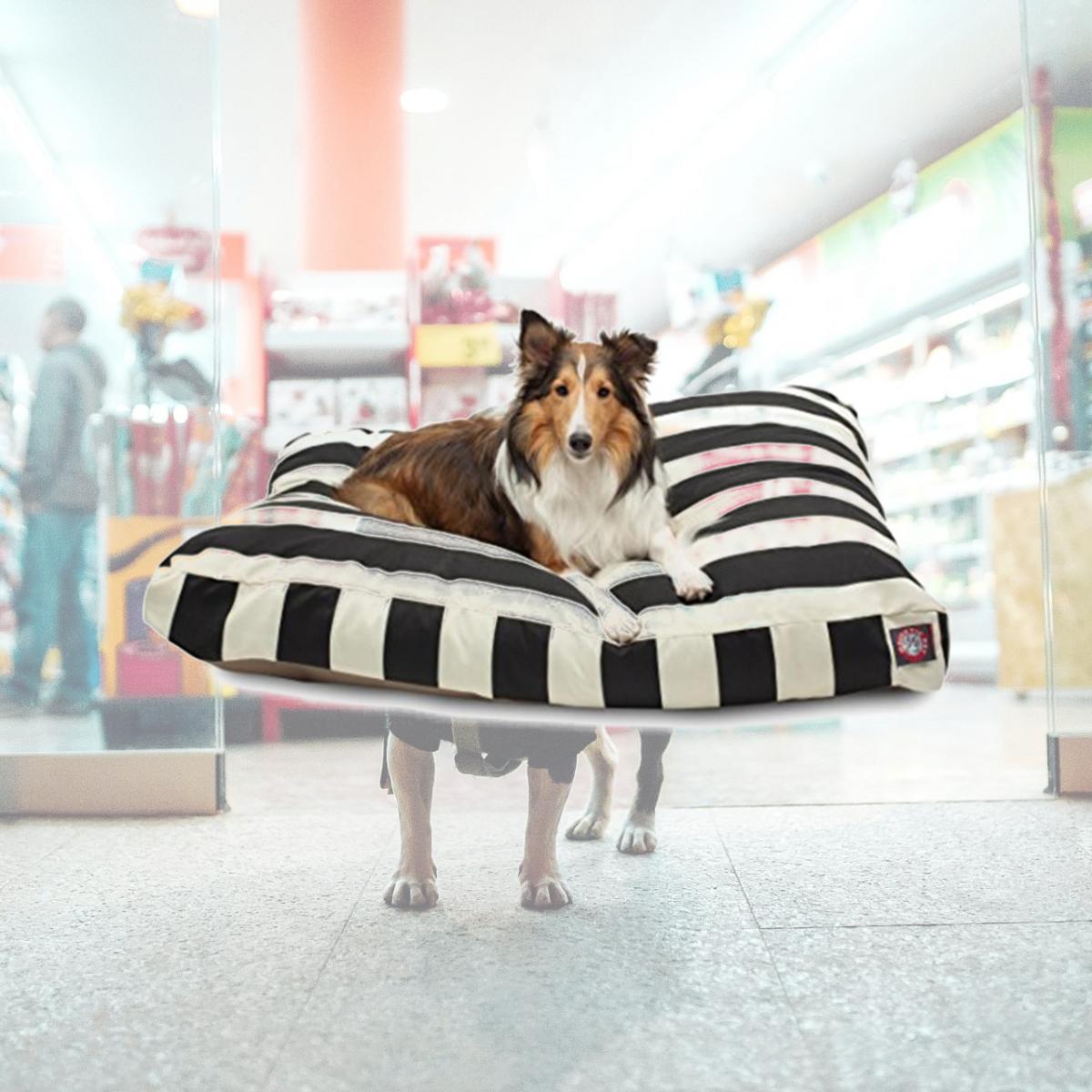 Picture of MajesticPet 788995502197 36 x 44 in. Vertical Stripe Rectangle Pet Bed, Black