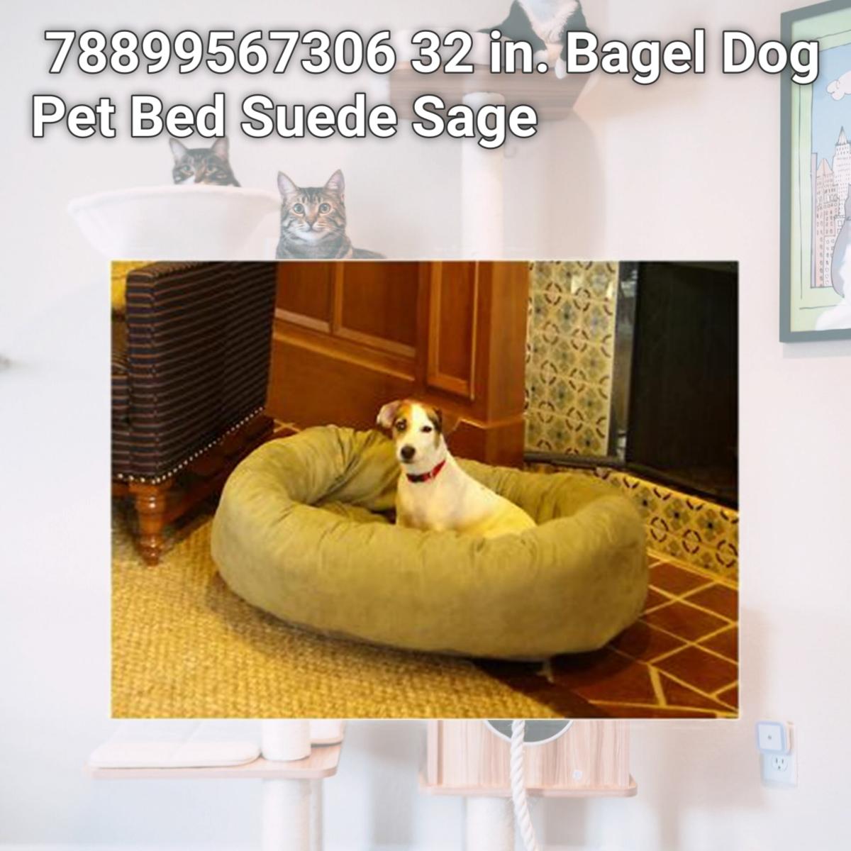Picture of Majestic Pet 78899567306 32 in. Bagel Dog Pet Bed Suede Sage