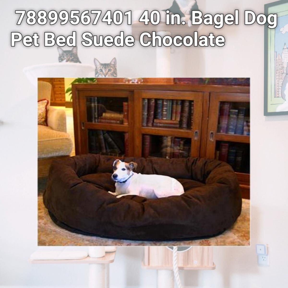 Picture of Majestic Pet 78899567401 40 in. Bagel Dog Pet Bed Suede Chocolate